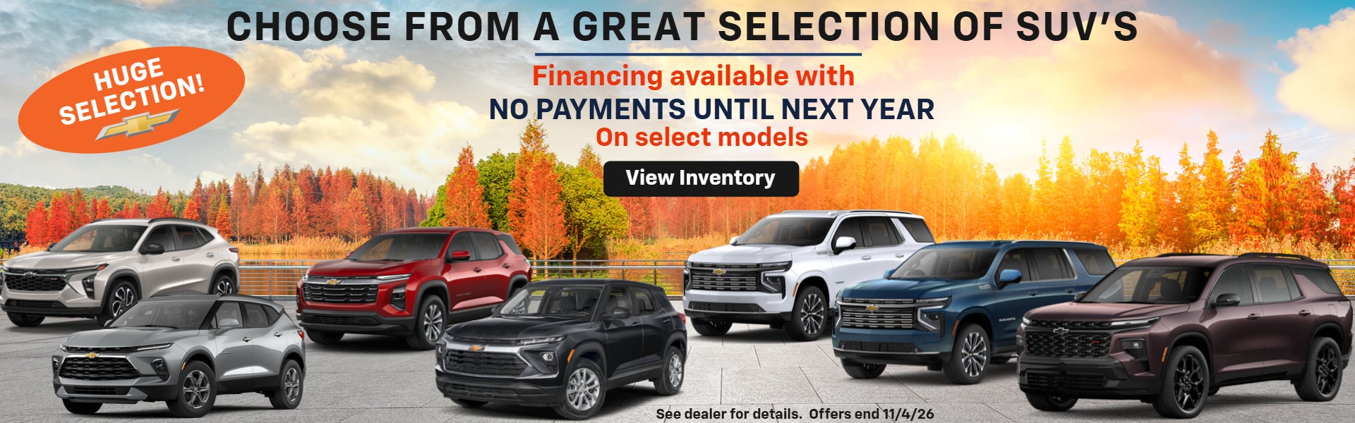 NO PAYMENTS UNTIL NEXTY YEAR!